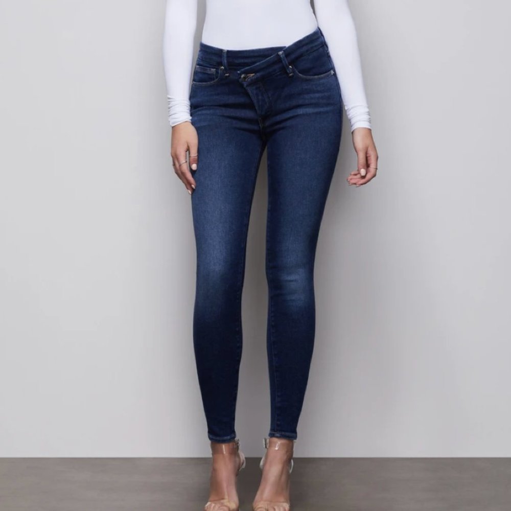 NWT Good American Good Legs Crossover Jeans